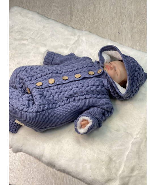 Вязаный комбинезон Рози ежевичный