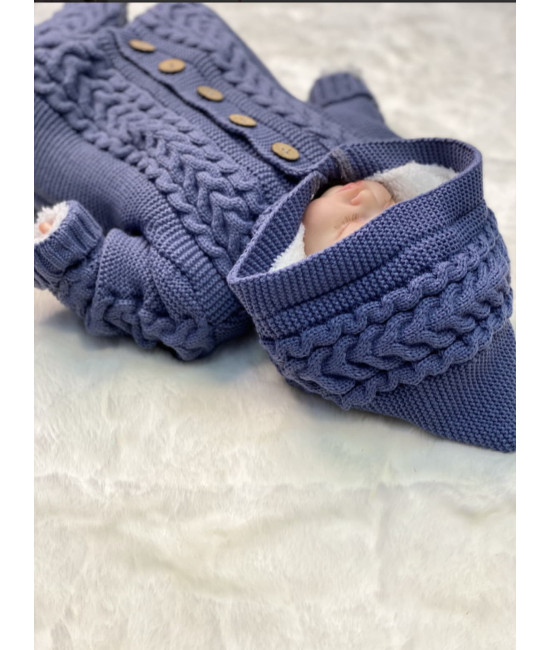 Вязаный комбинезон Рози ежевичный