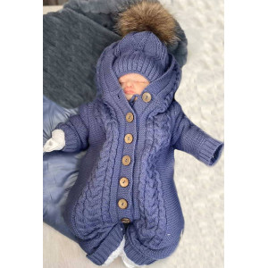 Вязаный комбинезон Рози ежевичный