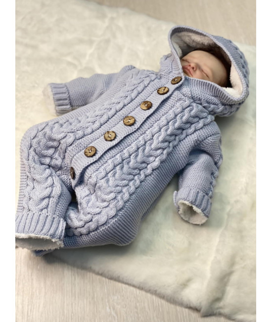 Вязаный комбинезон Рози серый