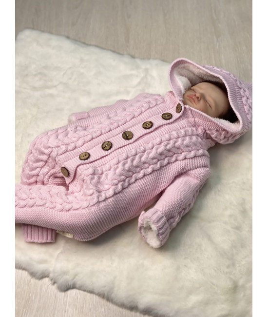 Вязаный комбинезон Рози розовый