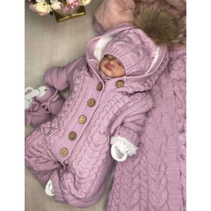 Вязаный комбинезон Рози пудра