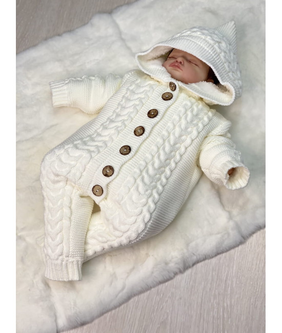 Вязаный комбинезон Рози молочный