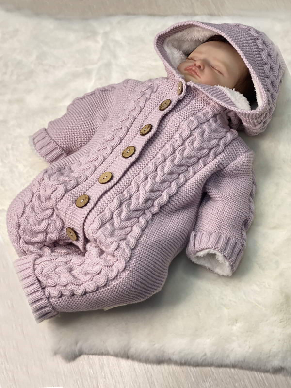 Вязаный комбинезон на подкладе Рози лиловый