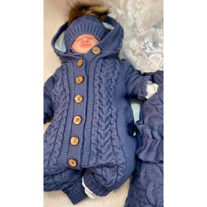 Вязаный комбинезон Рози ежевичный