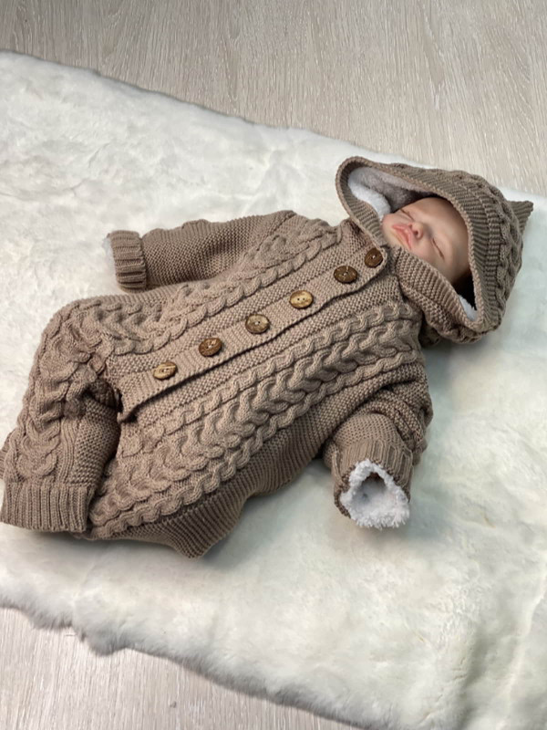 Вязаный комбинезон на подкладе Рози какао