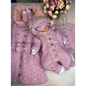 Демисезонный комплект на выписку Рози 1 пудра
