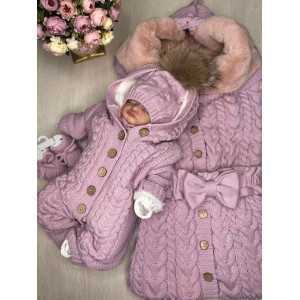 Демисезонный комплект на выписку Рози пудра