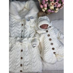 Демисезонный комплект на выписку Рози молочный