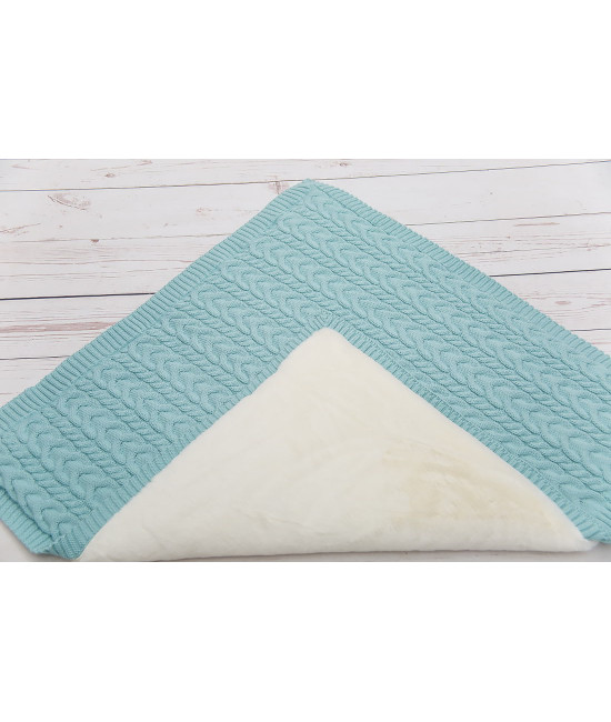 Вязаный конверт Северный мишка аквамарин