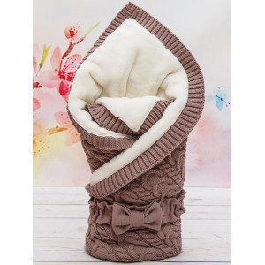 Вязаный конверт Северный мишка кофе