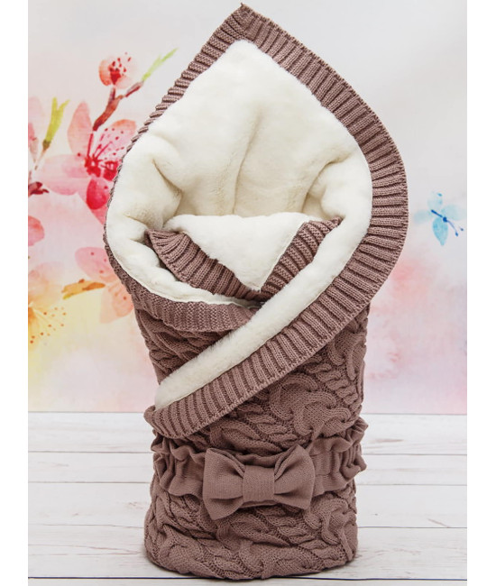 Вязаный конверт Северный мишка кофе