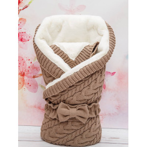 Вязаный конверт Северный мишка какао