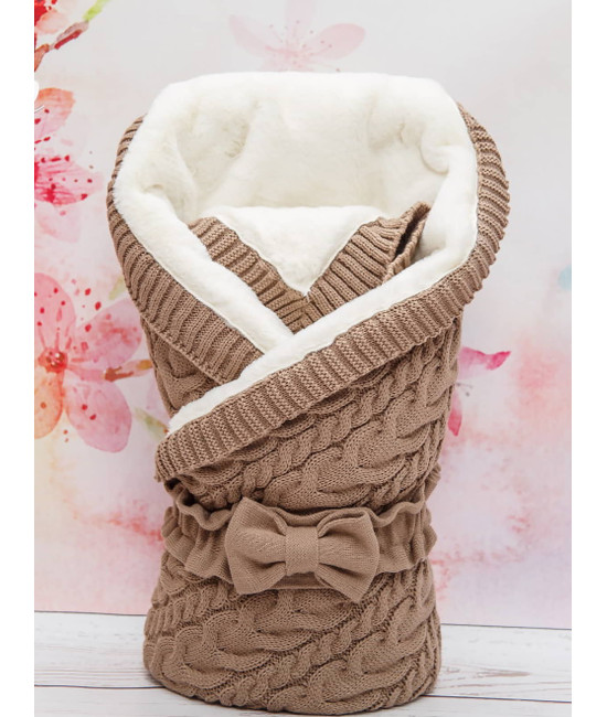 Вязаный конверт Северный мишка какао