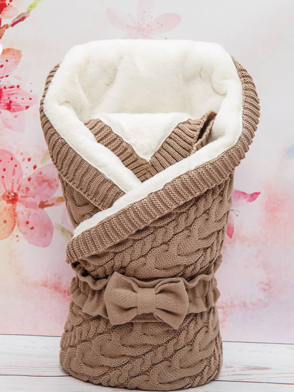 Вязаный конверт Северный мишка какао