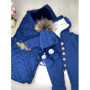 Комплект для новорожденных Северный мишка синий