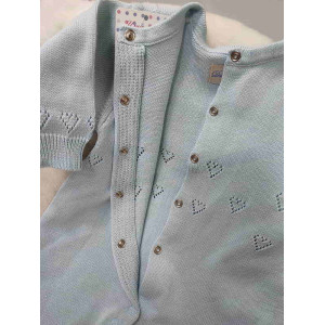 Вязаный хлопковый комбинезон Sweetheart Pure голубой