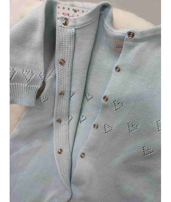 Вязаный хлопковый комбинезон Sweetheart Pure голубой