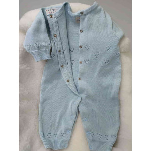 Вязаный хлопковый комбинезон Sweetheart Pure голубой