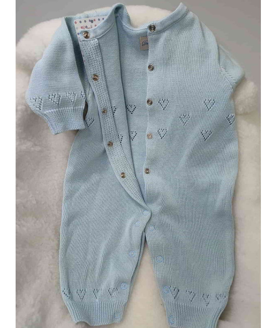 Вязаный хлопковый комбинезон Sweetheart Pure голубой