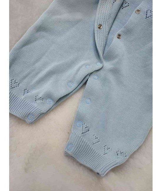 Вязаный хлопковый комбинезон Sweetheart Pure голубой