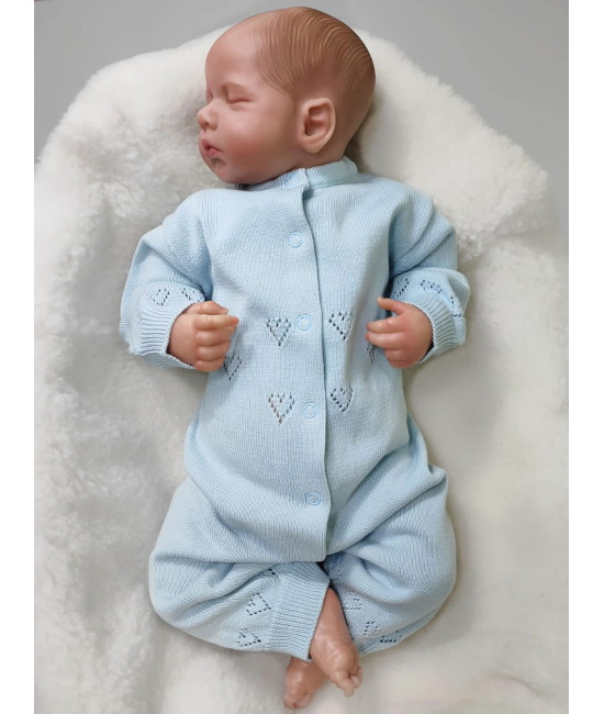 Вязаный хлопковый комбинезон Sweetheart Pure голубой