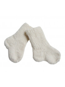 Вязаные носочки из шерсти альпака молочные