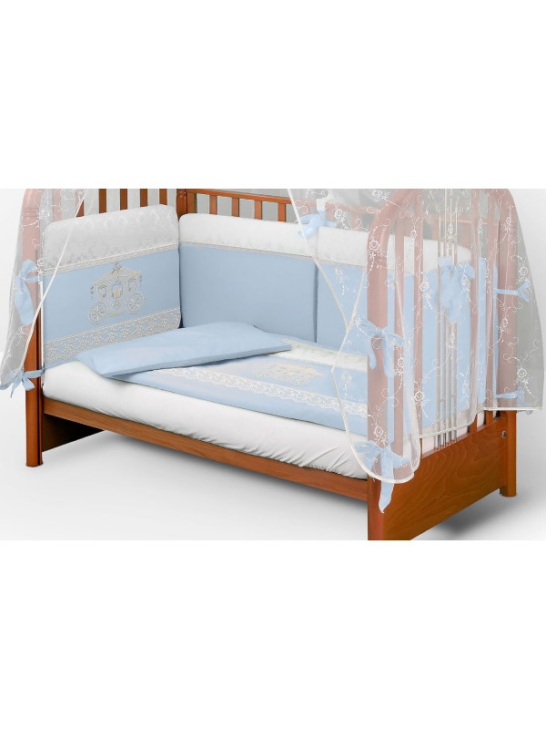Комплект в кроватку AB Красивая карета голубой