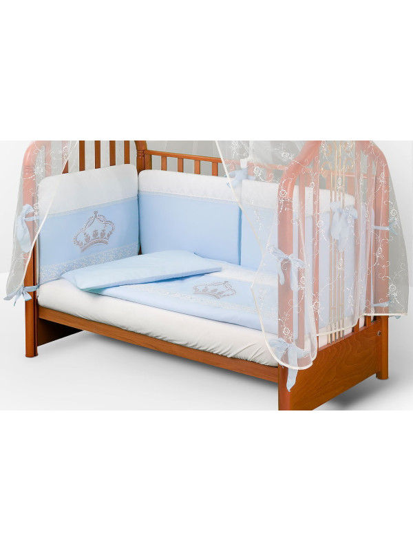 Комплект в кроватку AB Русская корона голубой