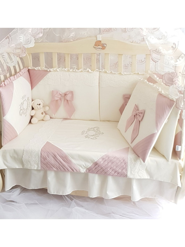 Комплект в кроватку Софт Alicia розовая пудра