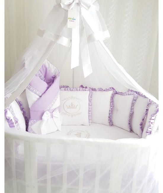 Комплект в круглую кроватку Amanda сирень