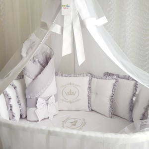 Универсальный комплект в кроватку Amanda серый