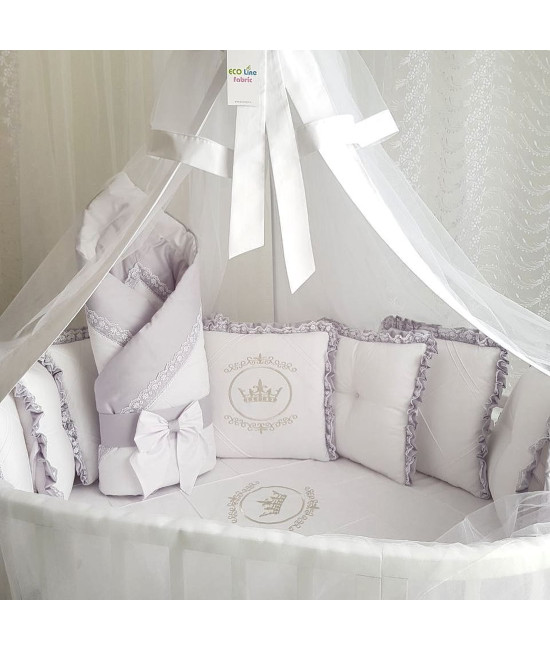 Универсальный комплект в кроватку Amanda серый