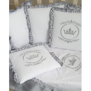 Универсальный комплект в кроватку Amanda серый