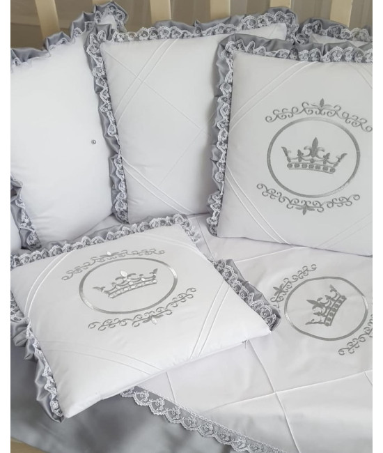 Универсальный комплект в кроватку Amanda серый