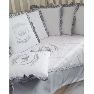 Универсальный комплект в кроватку Amanda серый