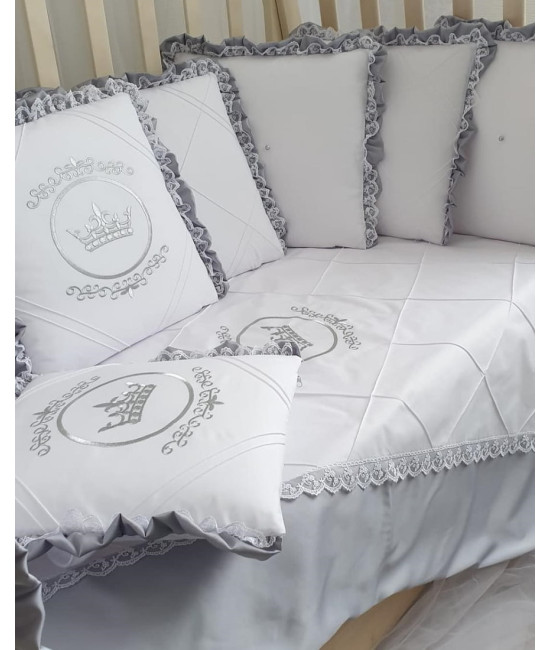 Универсальный комплект в кроватку Amanda серый