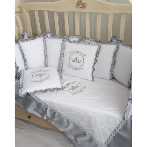 Универсальный комплект в кроватку Amanda серый