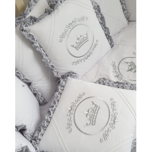 Универсальный комплект в кроватку Amanda серый