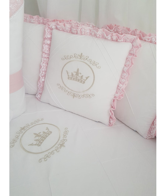 Комплект в круглую кроватку Amanda розовый