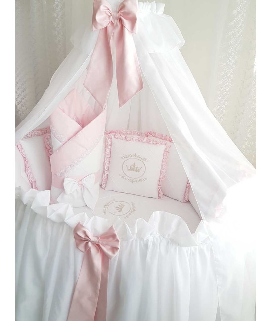 Комплект в круглую кроватку Amanda розовый