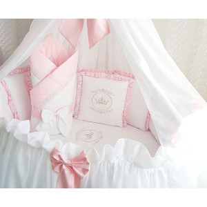 Комплект в круглую кроватку Amanda розовый
