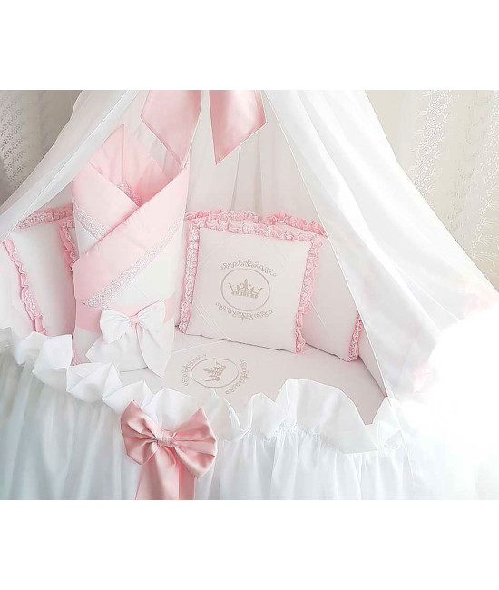 Комплект в круглую кроватку Amanda розовый