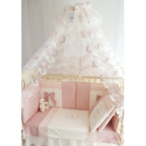 Комплект в кроватку Areseli розовая пудра