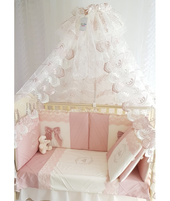 Комплект в кроватку Areseli розовая пудра