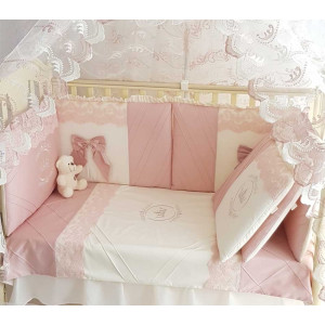 Комплект в кроватку Areseli розовая пудра