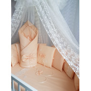 Комплект в круглую кроватку Бабочка персик