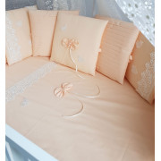 Комплект в круглую кроватку Бабочка персик