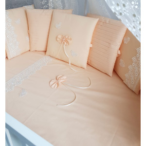 Универсальный комплект в кроватку Бабочка персик