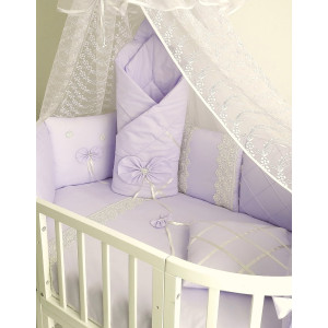 Комплект в круглую кроватку Бабочка сирень